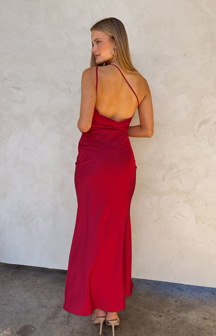 tina red formal maxi dress